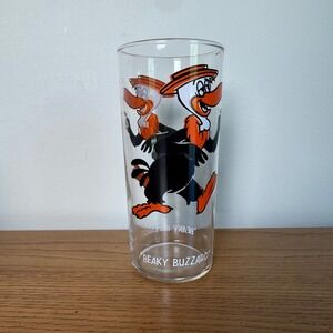 Vintage 1973 Pepsi Collector Series Beaky Buzzard Looney Tunes Glass Warner Bros